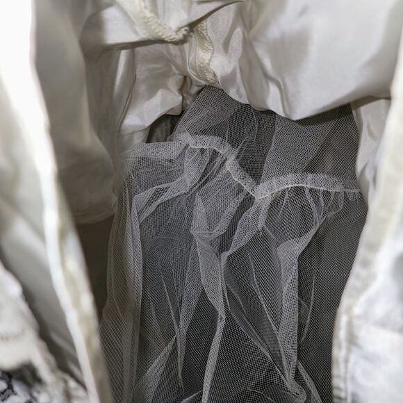 GUNNE SAX JESSICA McCLINTOCK Sz11 Vintage 1980 Cream HOCO Formal Lace Mini Dress - Picture 13 of 16